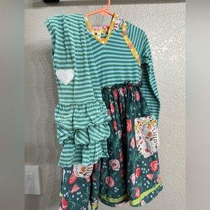 Matilda Jane dress and ruffle pant set.